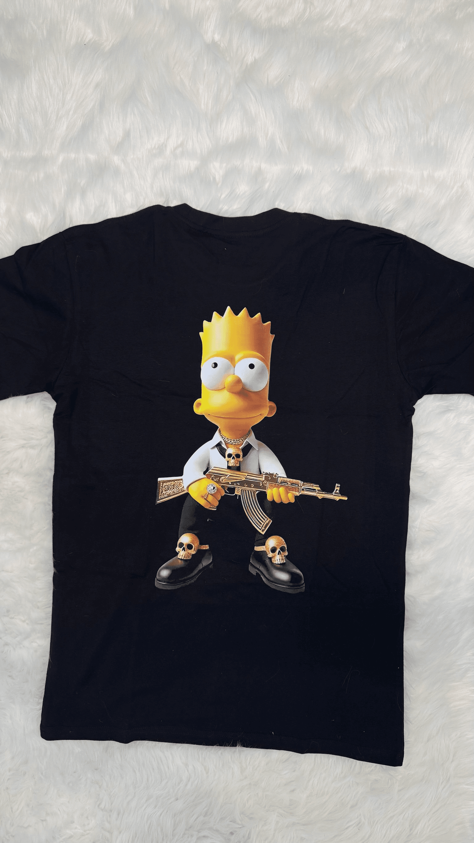 Gold AK Bart Tee — Black