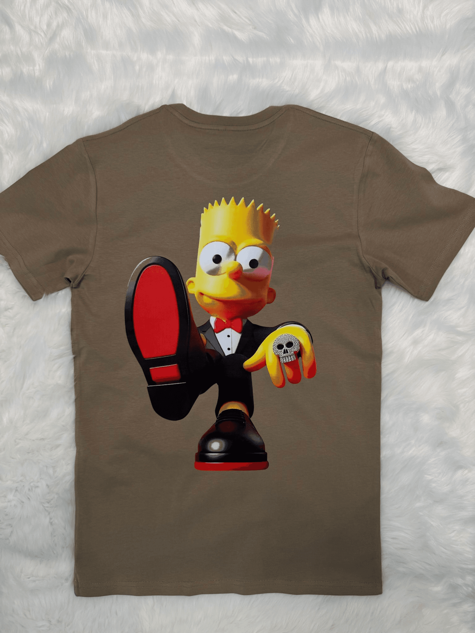 Red Bottom Bart Tee — Olive