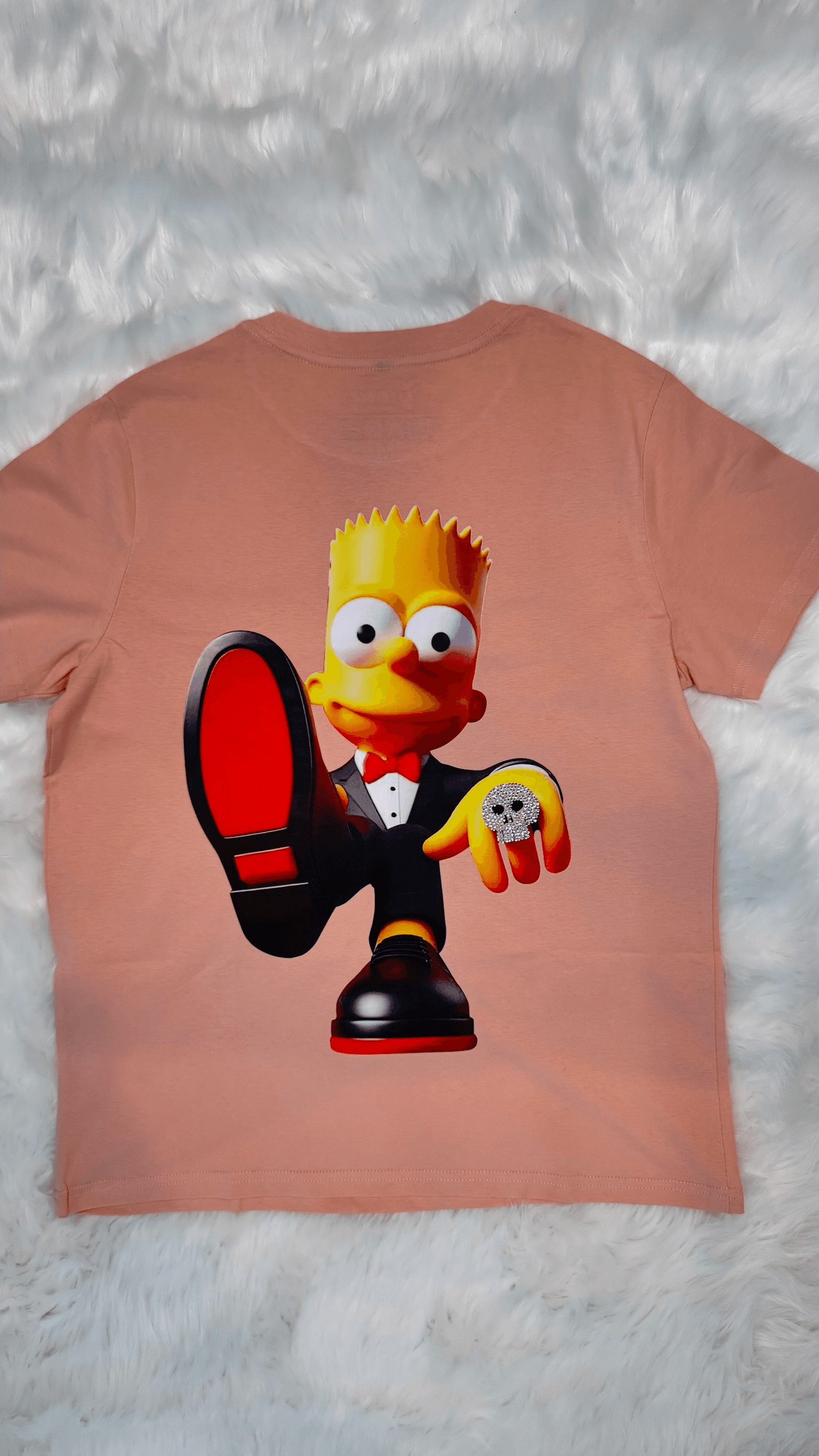 Red Bottom Bart Tee — Salmon Pink